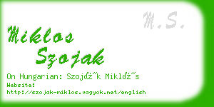 miklos szojak business card